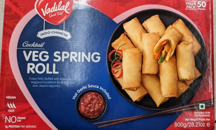 Vadilal Veg Spring Roll 50pc - EZ INDIAN GROCERY